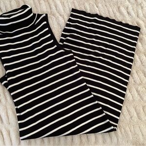 Black and White Striped Sleeveless Midi/ Maxi Dress